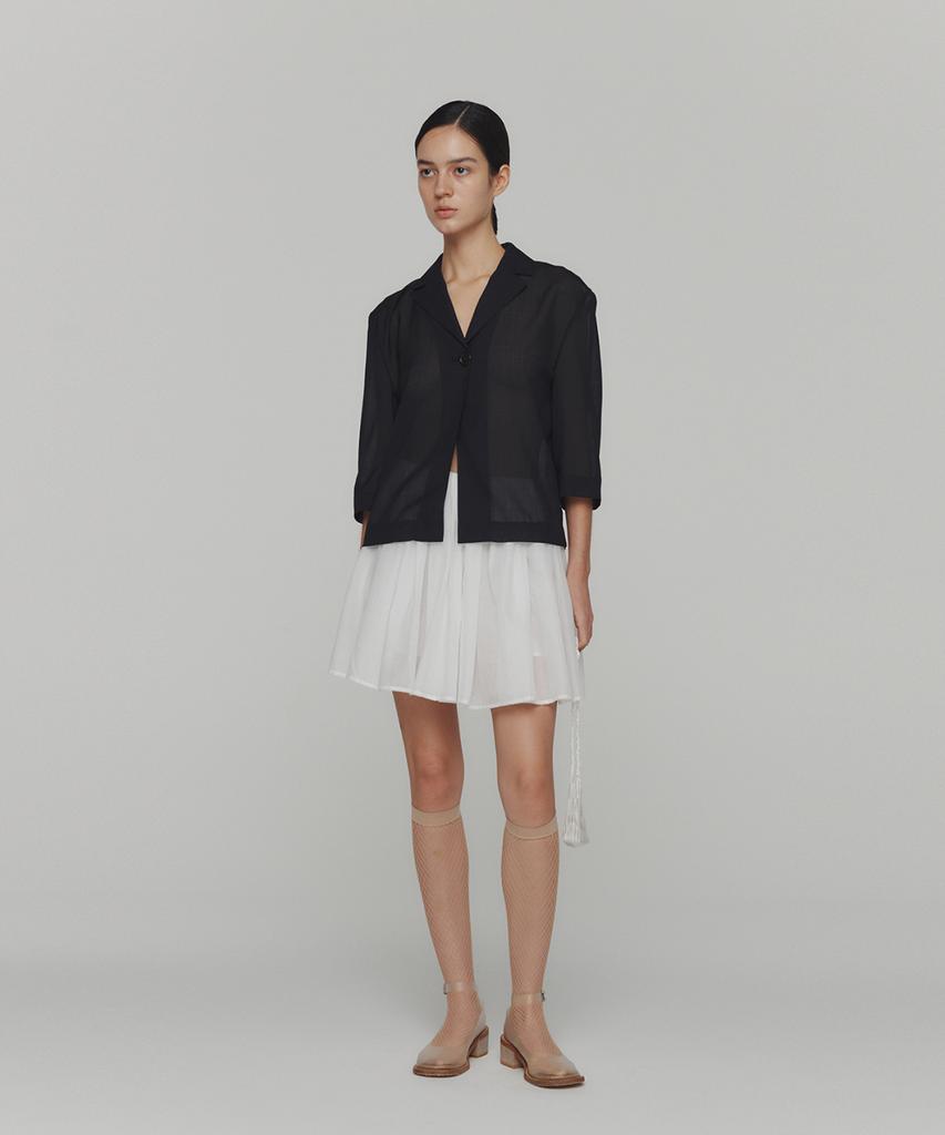 Amomento Cotton Shirring Banding Skorts_White