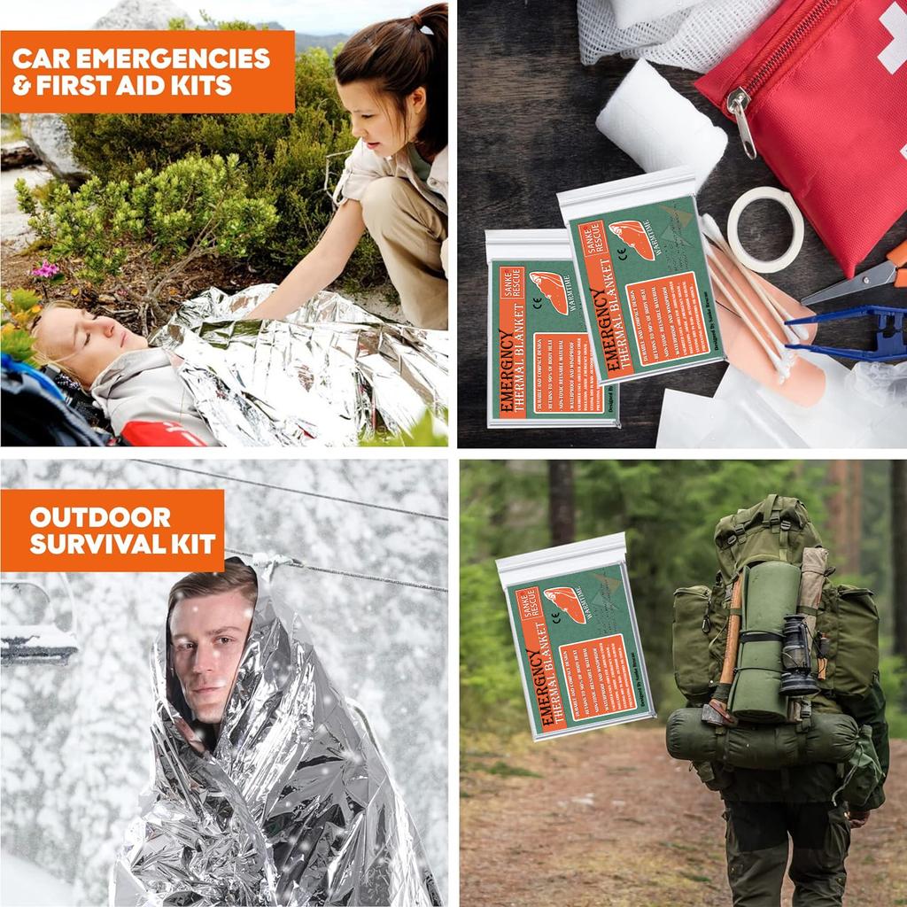 Hypothermia Rescue First Aid Kit Camp Keep Foil Mylar Lifesave Warm Heat Bushcraft Outdoor Thermal Dry Emergent Blanket Survive