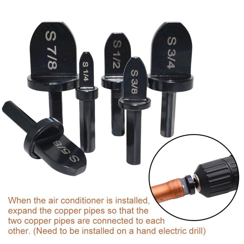 6pcs Triangle Shank Tube Expander Bit 6 Piece Set Swaging Drill Bit Set For Air Conditioner