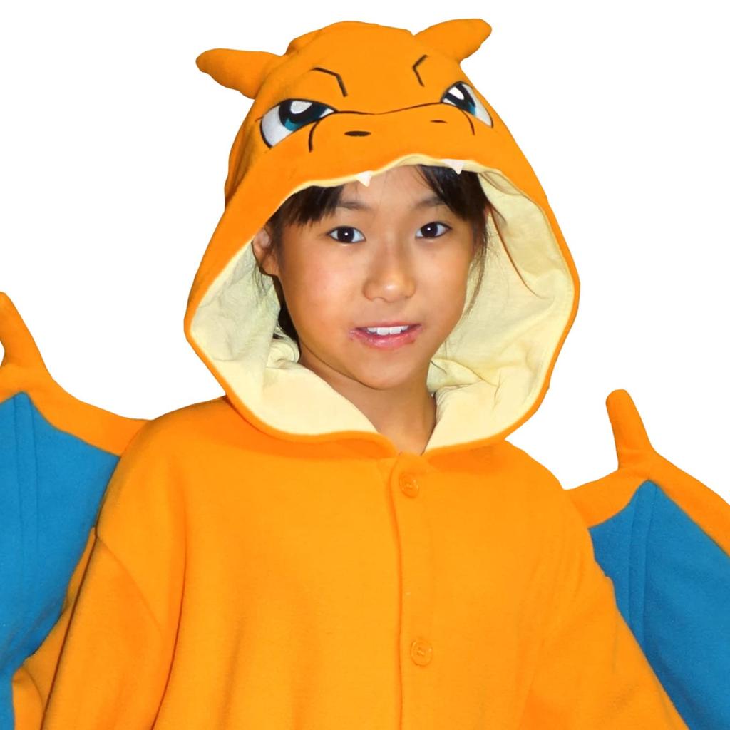 SAZAC Charakter Fleece Kigurumi Pokemon Charizard für Kinder 110cm