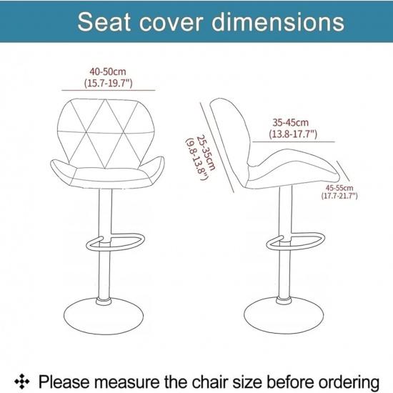 Bar Stool Cover Set of 2/4/6, Removable Washable, Shell Back Adjustable Swivel Bar Stools Slipcover,Barstool Protector Covers for Dining Room Kitchen