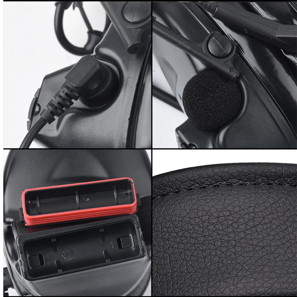 WZ151 Tactical Walkie Talkie Headset Noise Reduction Over-ear Communication Earphone 7.0mm Plug Specialized Headphones with Mic