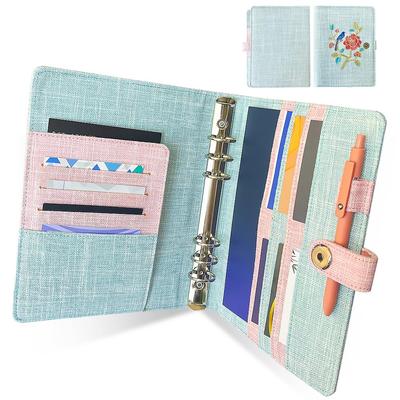 Agendă Bugetară A5 cu Inele, Organizator, Cu Suport Brodat pentru Pix, pentru Business A5 și Ideal pentru Dosar Triunghiular, Planner, Agendă, Design cu 6 Inele, Refill-uri,