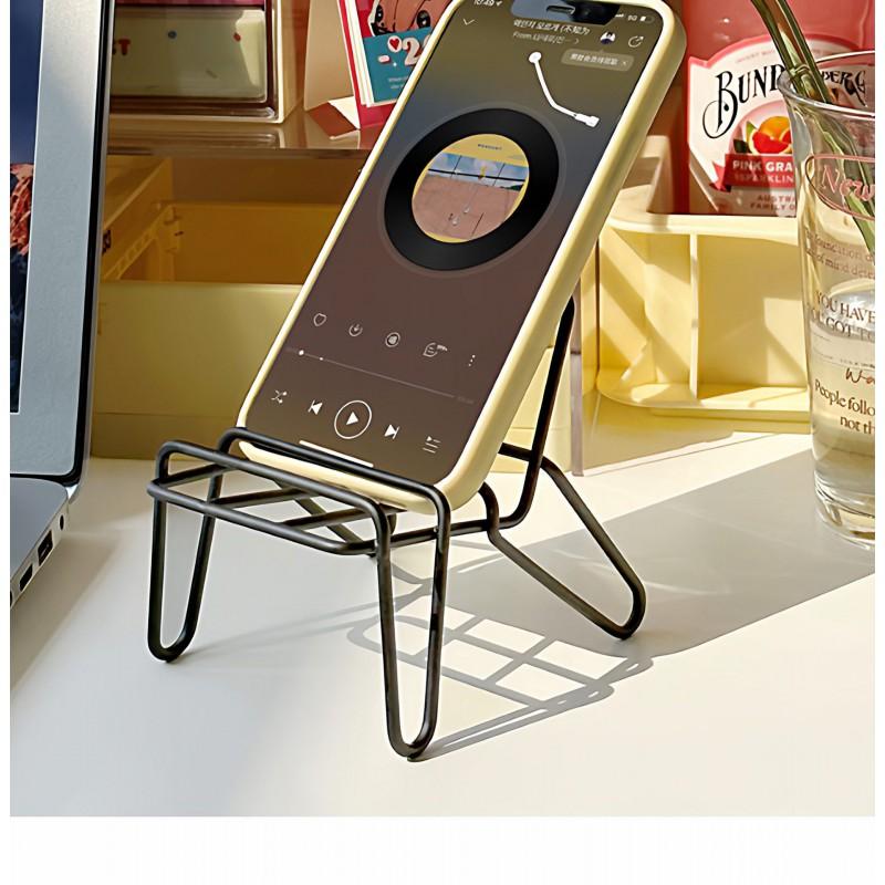 Cute Mini Iron Chair Phone Stand Desktop Creative Holder Lazy People