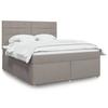 VidaXL Slatted Bed Base with Mattress Taupe 180x200 Cm Fabric 3293663