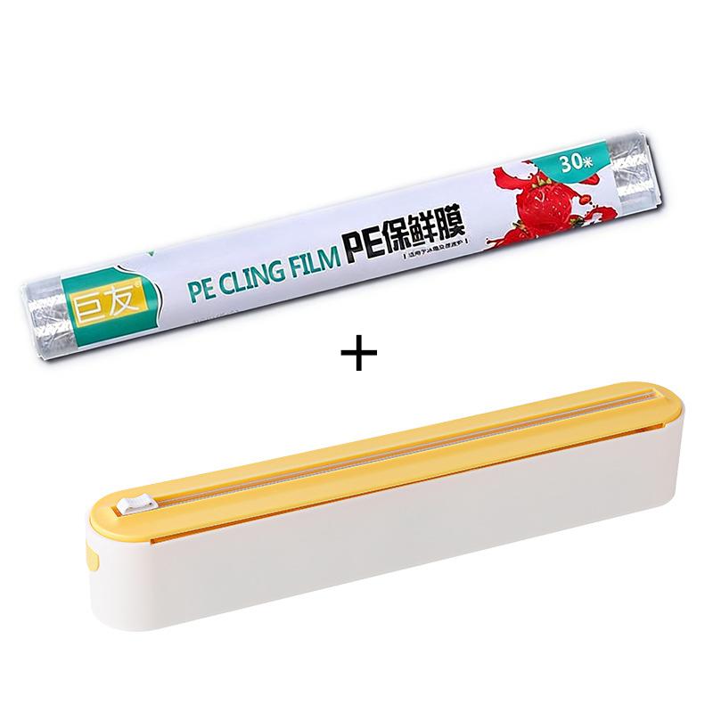 Household Disposable Cling Film Cutter Point-Breaking Food-Safe Cutting Box Suction Cup Refrigerator Organizer For Home Use