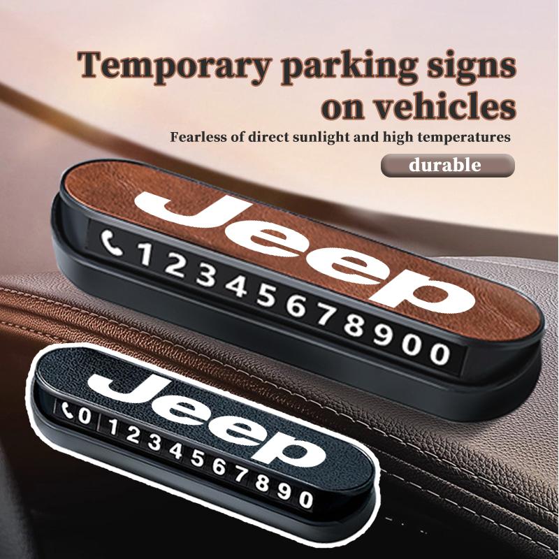 AJW7 For Jeep Car Interior Temporary Parking Telephone Number Sign Auto Decoration Accessories Cherokee Patriot Liberty Wrangler JK