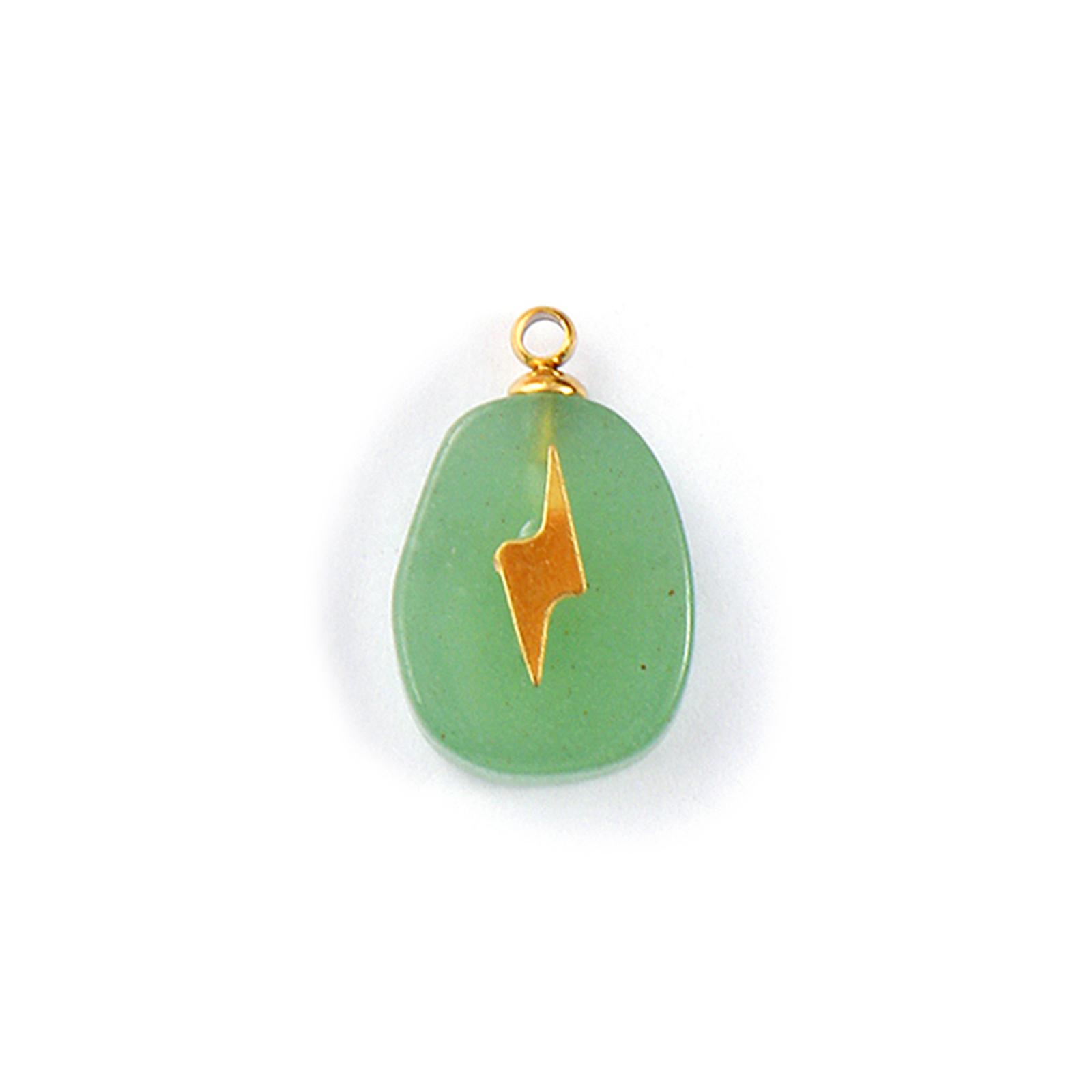 

1 Piece 304 Stainless Steel & Geometric Natural Stone Charms Gold Plated Oval Drop Round Lightning Sun Pendants Necklace DIY