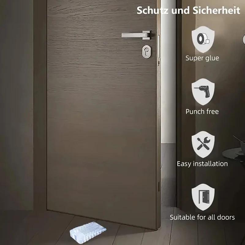 Silicone Door Stopper Reusable Shock Absorbent Block Wedge Doorstops Door Handle Stopper Home Office Door Anti-collision Stopper