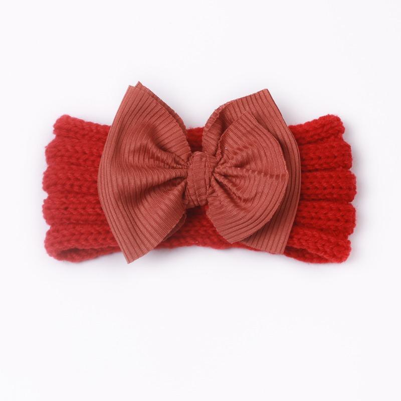 New Baby Warm Headband Winter Model, Cute Children's Creative Bow Wide Edge Headscarf, Baby Headband