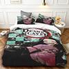 3D Hot Sale Anime Demon Slayer Duvet Cover and Pillowcase Kids' Double Bed Bedding Set Home Bedroom Decor Gift for Boys Girl