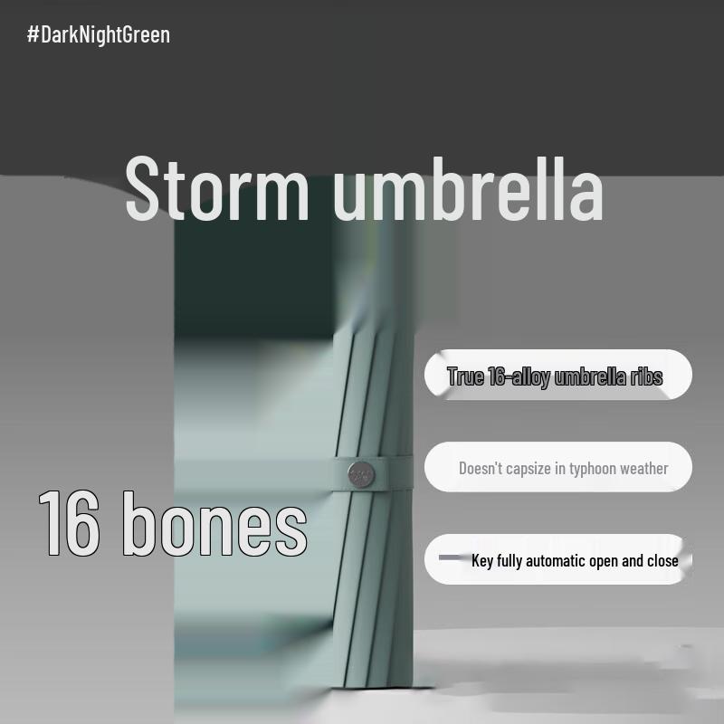 ZUODU Men s 16-Rib Fully Automatic Reinforced Umbrella