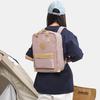 Farbblock-Rucksack mit Fronttasche und gepolsterten Schultergurten