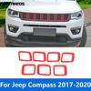 Accessories For Jeep Compass 2017 2018   Front Upper Bumper Grille Racing Grill Cover Trim Decoration Frame Car Styling
