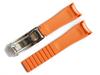 [Import King Original] Uhrenteile - Kompatibel mit Rolex - Aftermarket-Schließe enthalten - Kautschukarmband - Orangefarbener Edelstahl 20mm - Geeignet für