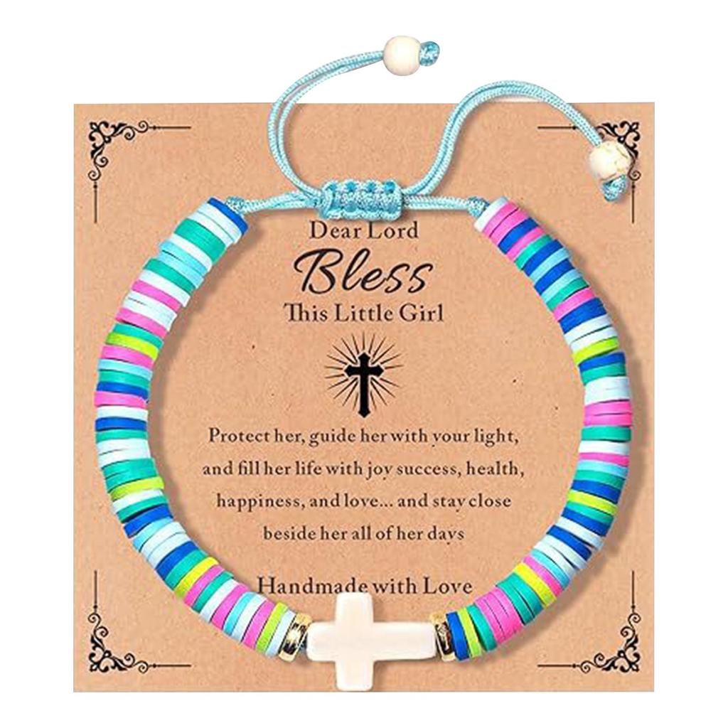 Kreuzarmband Geschenk zur Erstkommunion Mädchen Religion Abschlussgeschenk Armband Geburtstagsgeschenk für Teenager-Mädchen Modeartikel