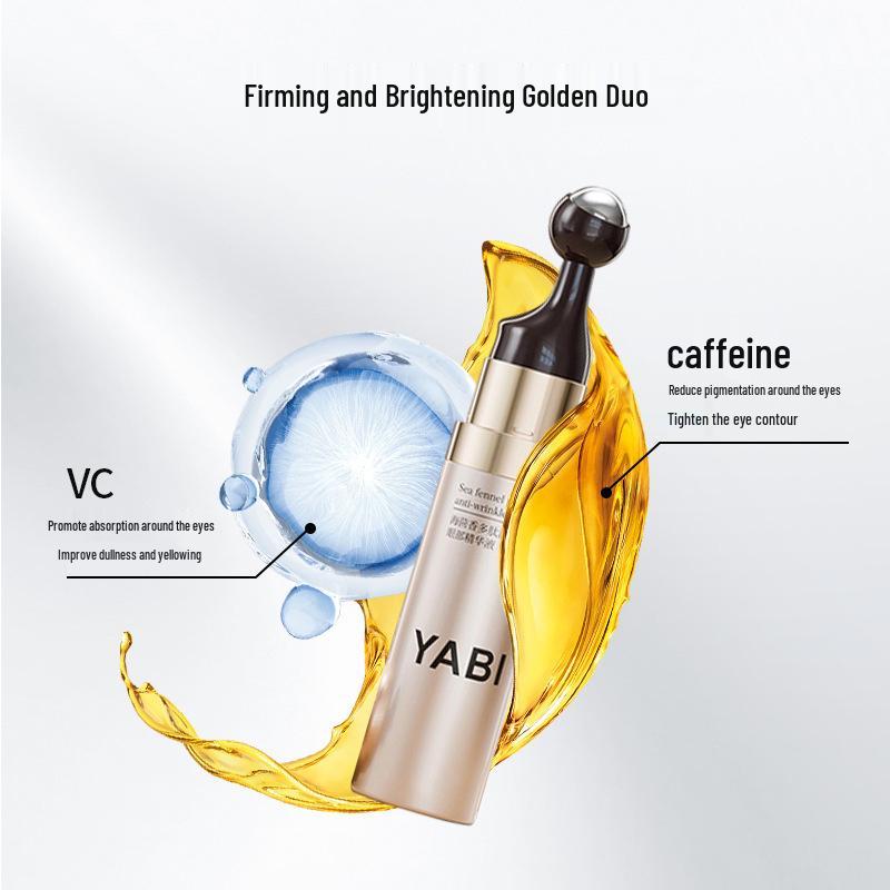 YABI Fenikl přímořský Peptidové oční sérum - Zpevňující a proti vráskám s kuličkovým aplikátorem pro redukci otoků pod očima.