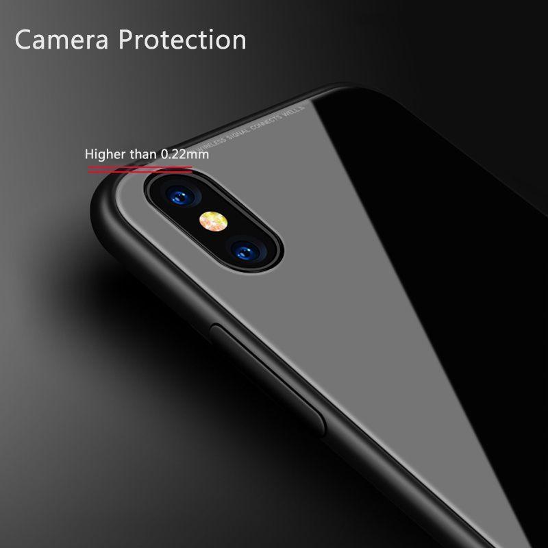 Flip Case Magnetic For Iphone X 8 7 Plus Clear Tempered Glass Film Phone Cases