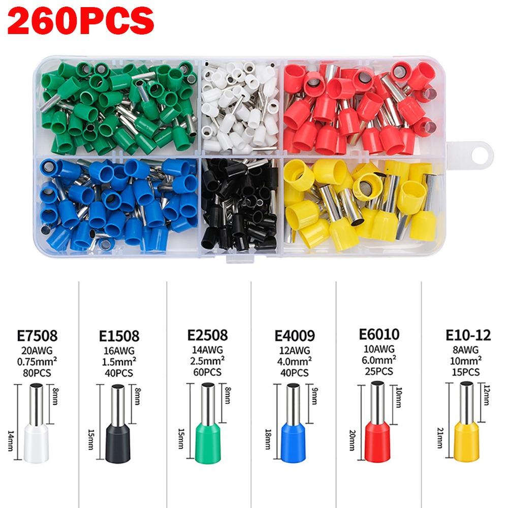 Insulated End Insulated Cable End Crimps Ferrule Assorted Size Box Set Wire Ends Terminals Wire Ferrules Terminals
