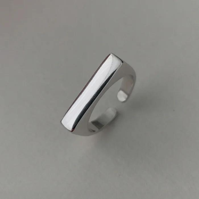 925 Silber Kreuz Linien Ringe Für Frauen Mode Handgemacht Geometrisch Unregelmäßig Breit Offen Ring Party Schmuck Feiertagsgeschenke