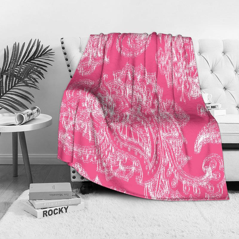 Vibrant Paisley Pattern Blanket Throw Soft Fleece Bed Sofa Decorative Throw Blanket for Home Living Room Bedroom