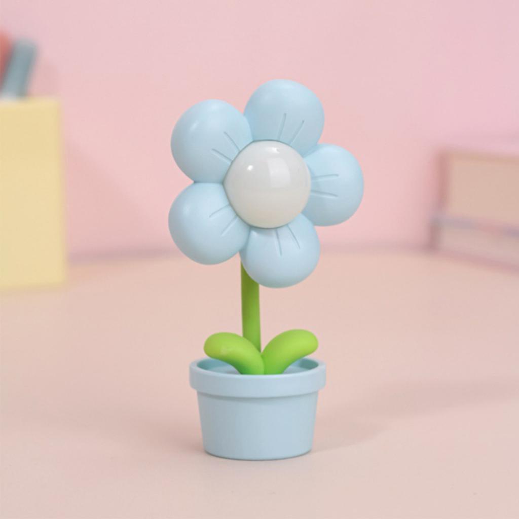 Flower Night Light for Kids Soft Light 360 Degree Bending Battery Powered Bedside Lamps for Living Rom Blue