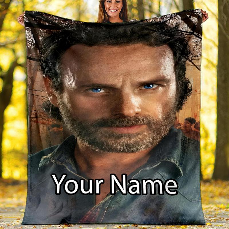 Custom Name The Walking Dead Theme Printed Blanket - Perfect for Couch, Bed, Travel & Outdoor Use | Machine Washable, Cozy & Durable.