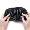 Top Grain Cowhide Versatile Pleated Leather Wristlet Wallet Clutch - Large Capacity Phone Handbag