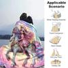 1pc Unicorn Printing Lightweight Flannel Blanket, Comfortable and Warm Blanket, for Camping Sofa Bed and Couch Office, in All Seasons