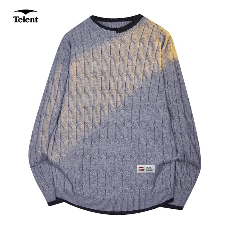 

Tianluntian Unisex Colorblock Round Neck Knit Sweater 2XL
