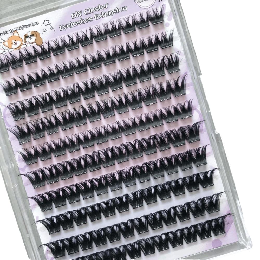 10/20/32Rows Mixed Length Dense Grafted False Eyelashes 12-16MM DIY Lashes Extension  Daily