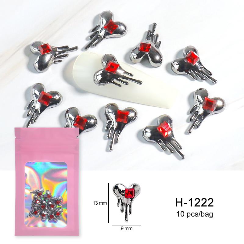 Alloy Skull Nail Charms Retro Halloween Decals Ornaments 3D Ghost Silver Classic Jewelry Nails Art Design Manicure Accessories