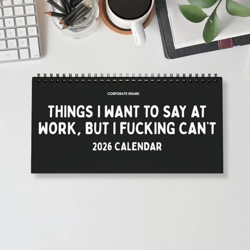 2026 Things I Want To Say At Work Desk Calendar, Funny Office Desktop Flip Calendar With Sarcastic Humorous Quotes