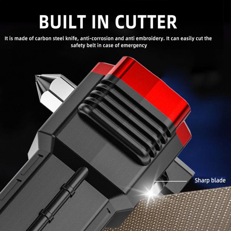Flashlight Usb Rechargeable Torch Light With Hammer Knife Power Bank Cob Led Work Light For Outdoor