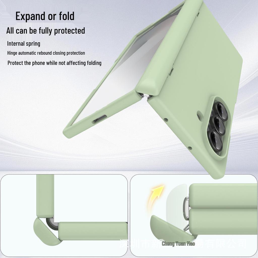 Funda plegable de eje medio para Samsung Z Fold7: Vidrio Templado Transparente, Protección Completa de la Bisagra