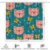 Cat Print Shower Curtain With Yellow Flowers Design For Bathroom Decor 3D Printed Waterproof Fabric Material Size:60X72 Inches
