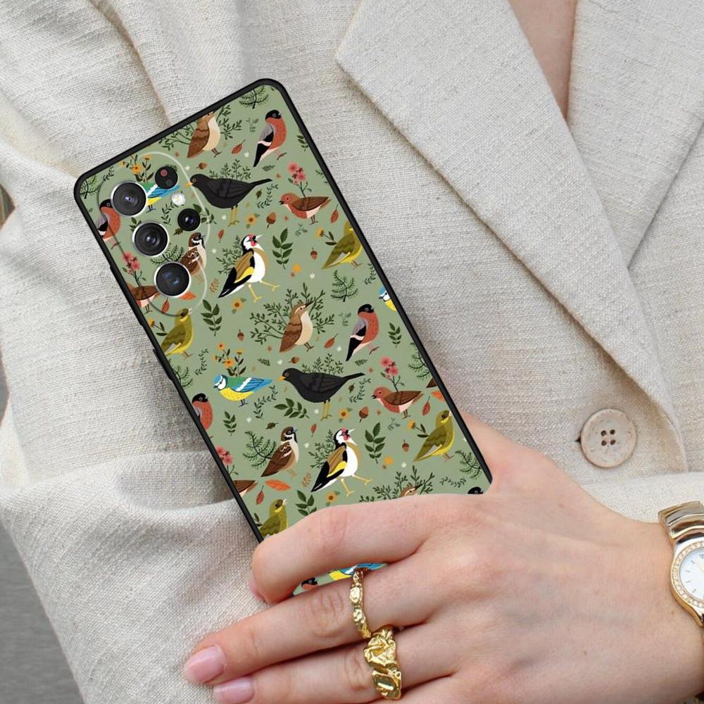 Garden Birds Cell Phone Case for Samsung Galaxy S26 Ultra S25 S24 S23 S22 S21 S20 Note10 Cover