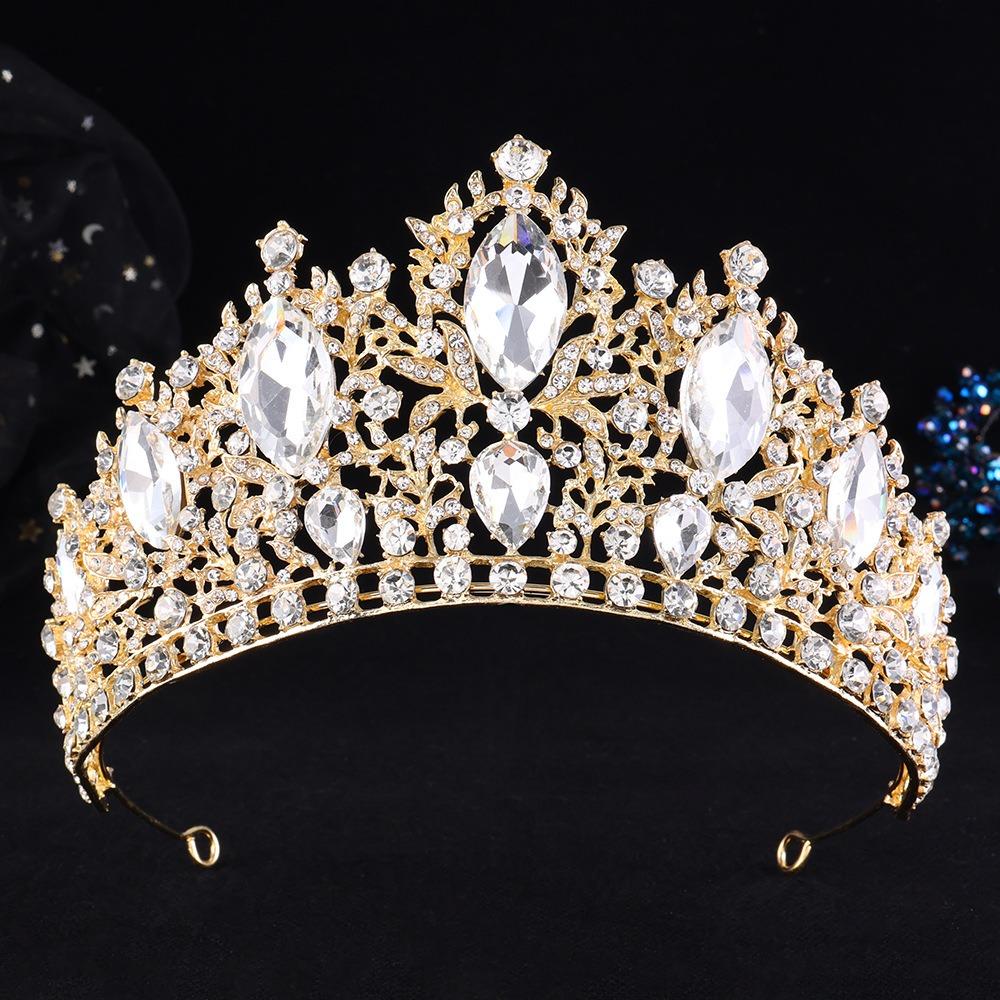 Water Drop Shape Tiara Hair Crown Rhinestone Bridal Wedding Crown Hair Accessories  Party Event