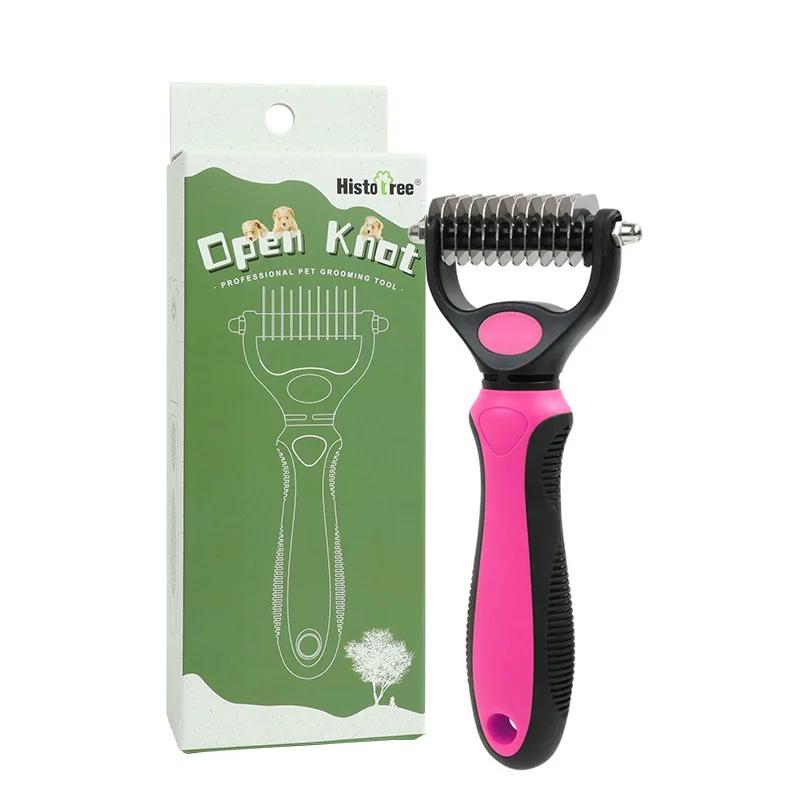 Cepillo profesional para quitar el pelo de mascotas, eliminador de pelo para perros, cortador de nudos de piel para cachorros y gatos, cepillos para el cuidado de perros, suministros para derramar
