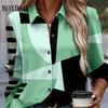 Spring Long Sleeve Button Shirts 3D Floral Printed Loose Lapel Shirt Vintage Women's Blouses Tops Summer Female Clothing