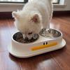 Stainless Steel Dog Double Bowl Anti Slip Anti Knock Elevated Pet Feeder Large Capacity Detachable Pet Drinking Bowl with Stand