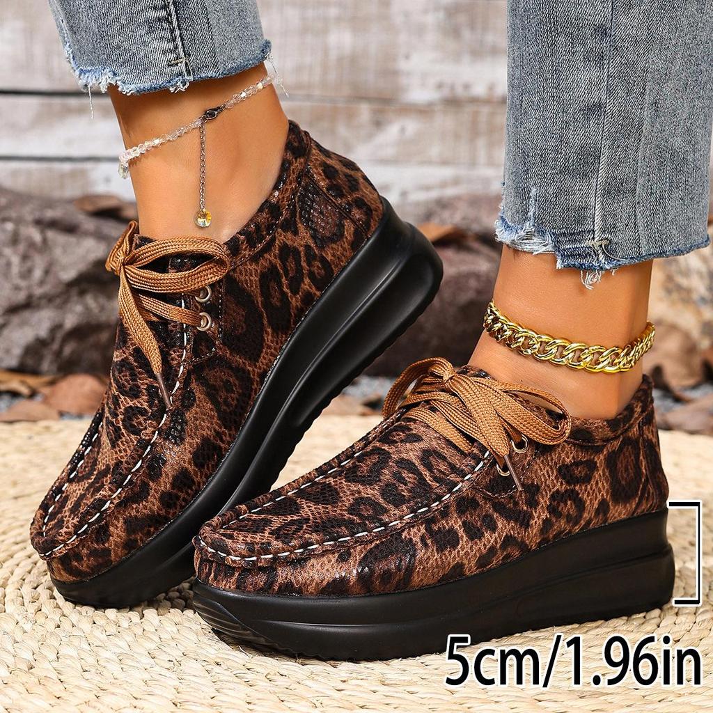 Plus Size Shoes for Women 36-43 Autumn Winter Fashion Flats Platform Wedges Lace Up Comfortable Non-slip Shoes Sneakers Women