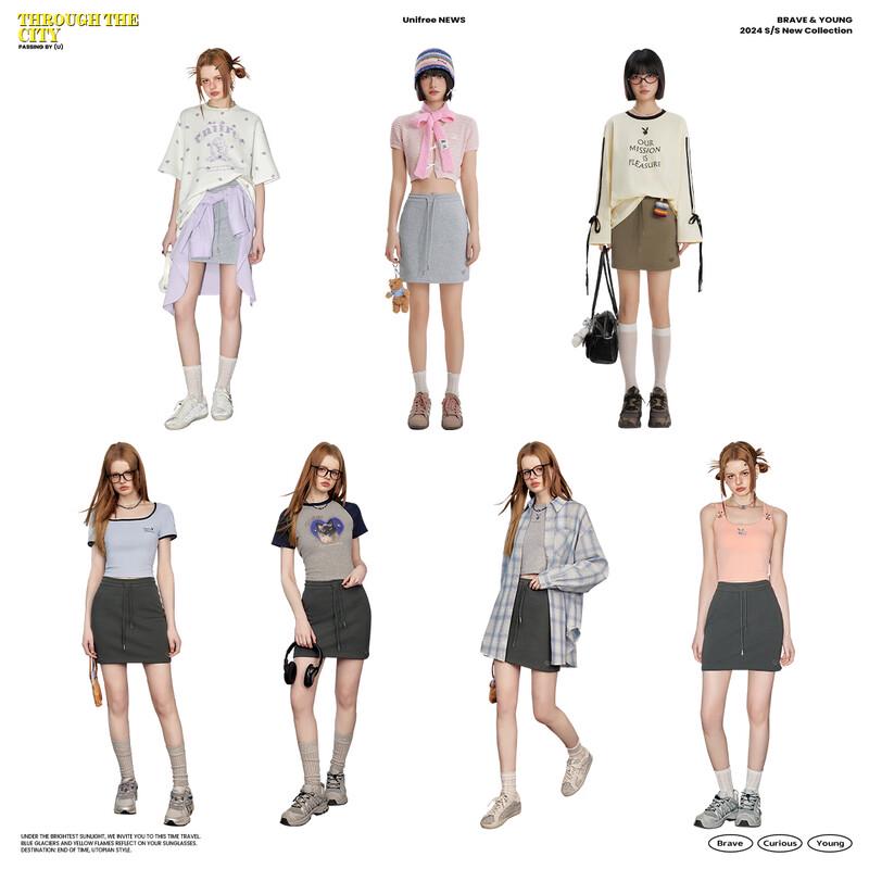 unifree American Retro A-Line Mini Skirt