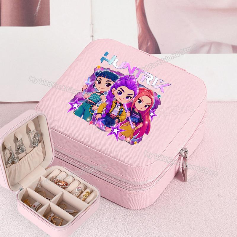 Wysokiej Jakości KPop Łowcy Demonów Pudełko na Biżuterię Organizer na Kolczyki, Naszyjniki, Pierścionki dla Kobiet Mini Organizer na Biżuterię Podróżny Pudełka Ekspozycyjne