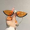 New European and American retro fashion cat eye sunglasses anti-hook small frame frame women's high-end sunglasses