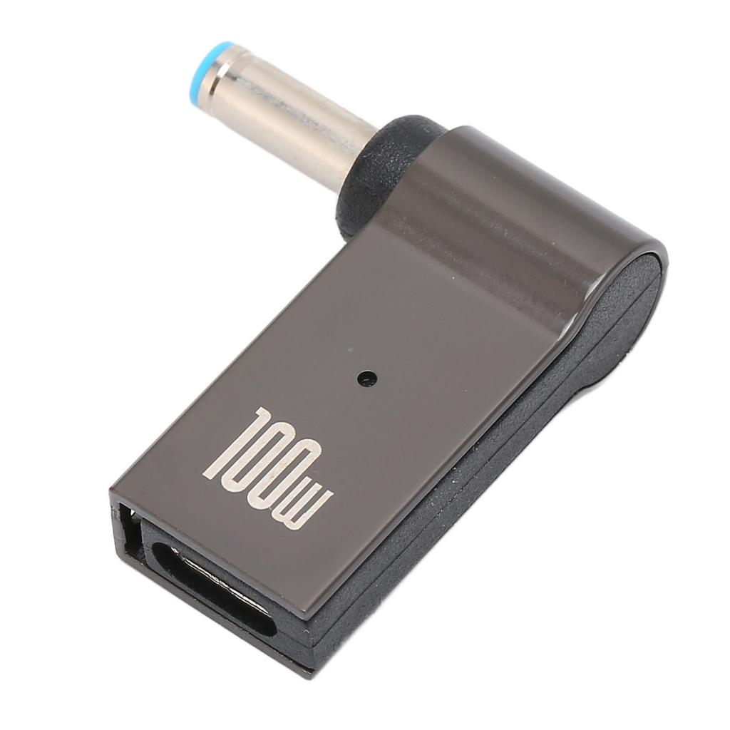 100W 5A PD Charge Converter Type C Female to Male 4.5x3.0mm Aluminum Alloy Shell PD Charging Adapter for HP Laptop