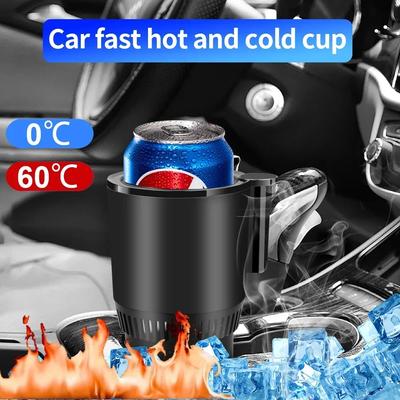 Porte-gobelet de voiture intelligent 12 V 2 en 1 avec affichage numérique de la température et mini réfrigérateur de voiture