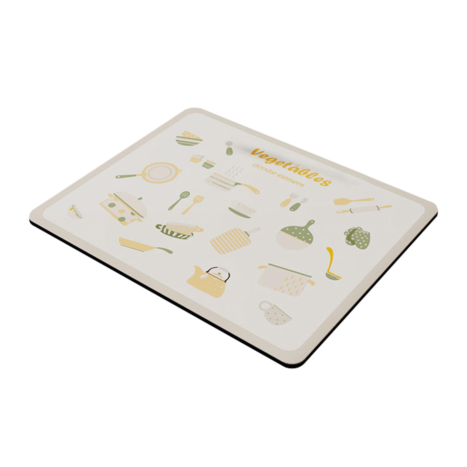 

Dish Drying Mats With Cute Printed Non-slip Fitting Desktop Bottle Rugs For Ceramic Cups Coffee Cups 30x40cm бежевий