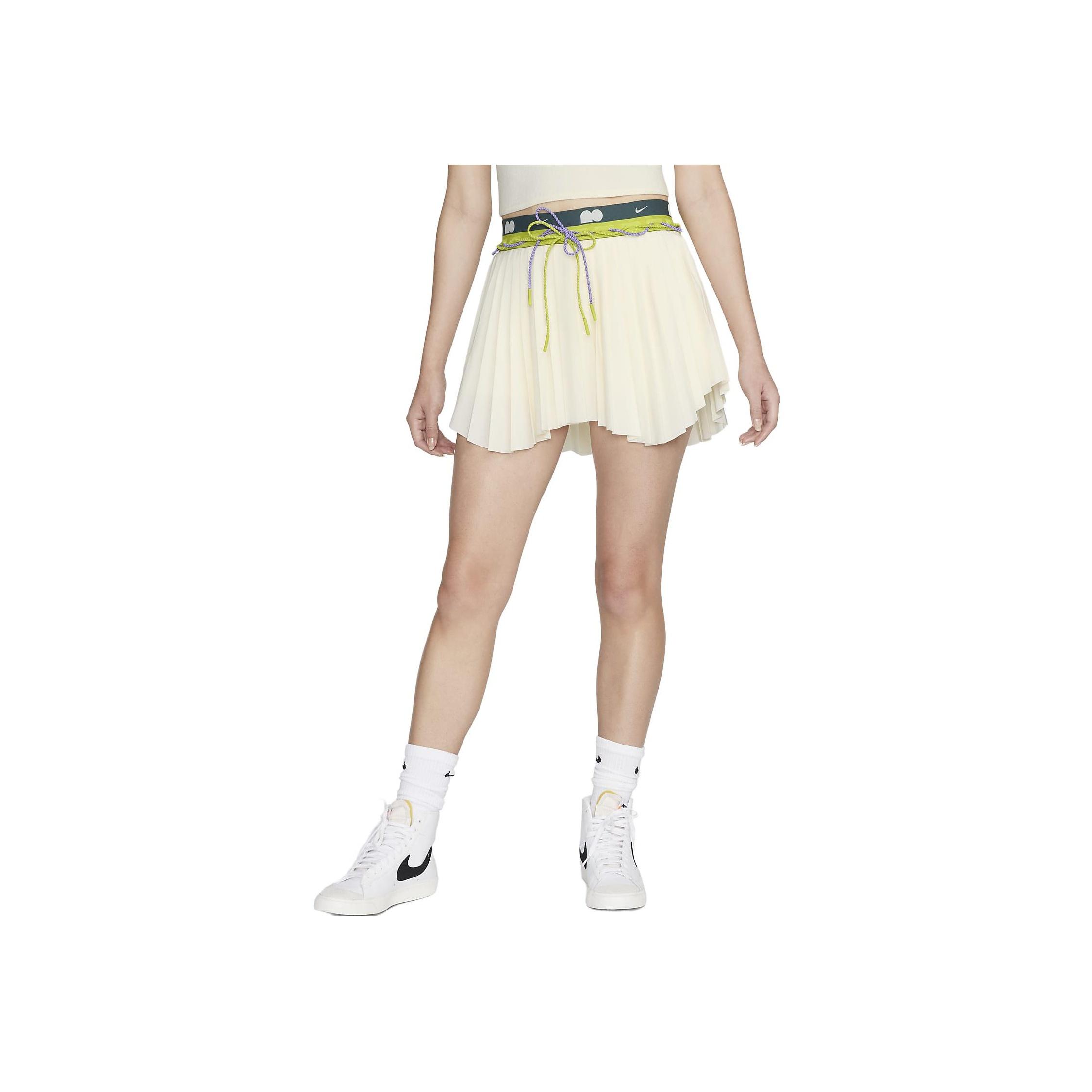 

Nike Solid Color Lace-Up Pocket Pleated Irregular Short Skirt Women skirts Off-White DX1843-113 XL