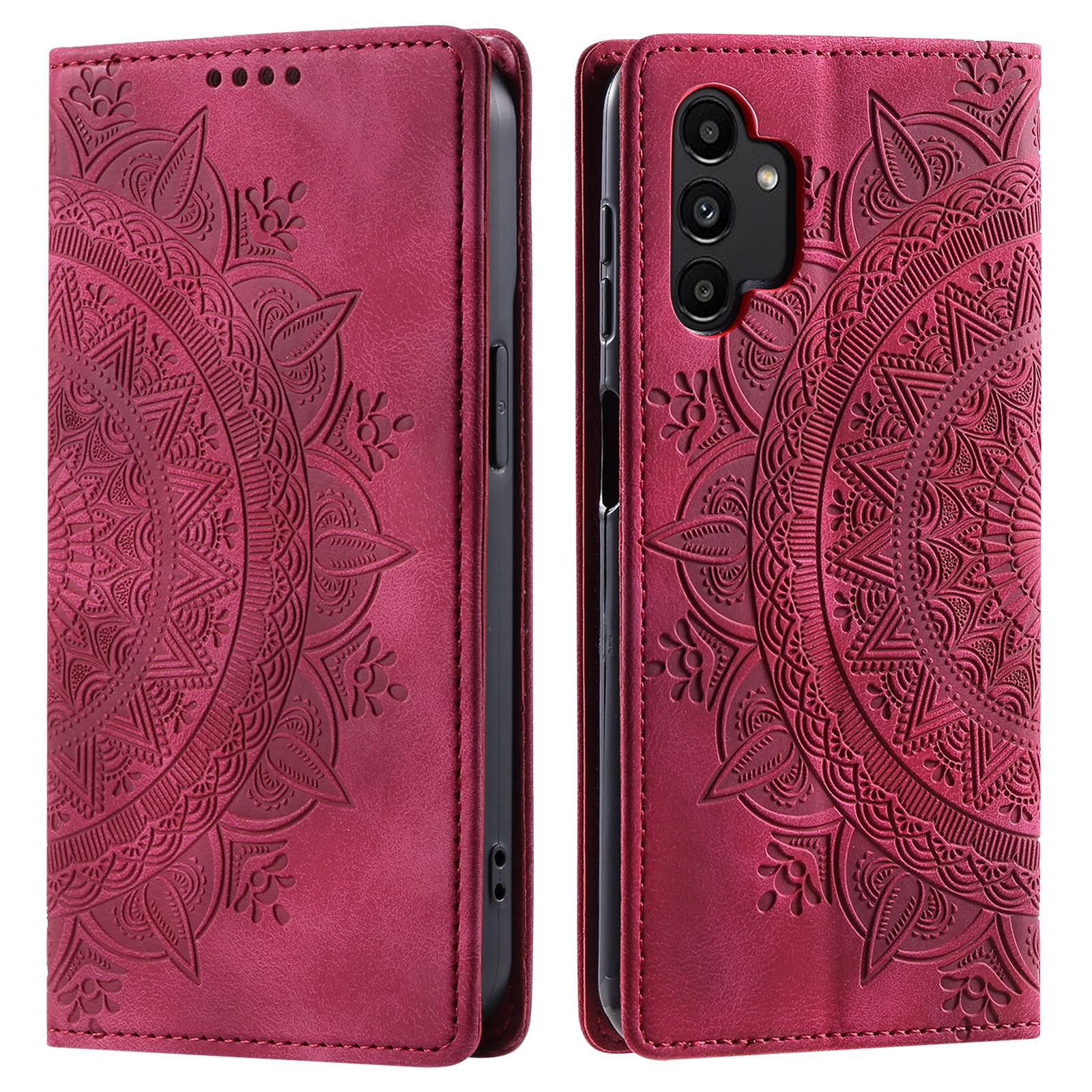 

Imprinted Phone Shell for Samsung Galaxy A13 4G/5G Case PU Leather Wallet Stand Cell Phone Cover Rose